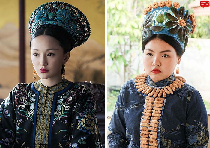 Co gai Thai Lan gay cuoi voi man cosplay gia re tu rau cu qua hinh anh