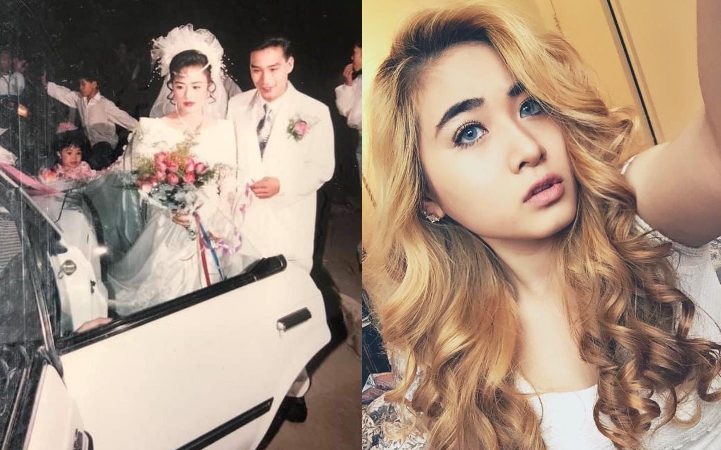 Nhan sac 9X gay sot voi bo anh 'dam cuoi thieu gia' cua bo me nam 1994 hinh anh