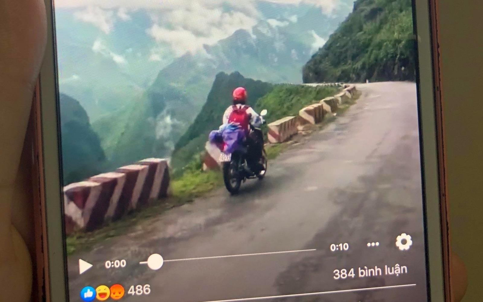 Nu phuot thu chay xe nguoc chieu tren duong deo Ha Giang hinh anh