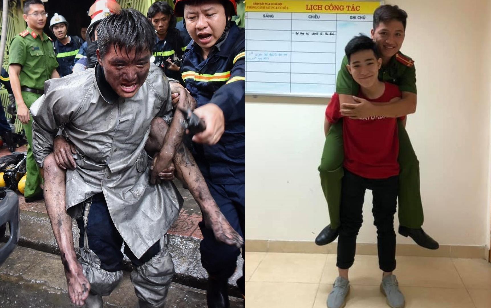 Chien si cong chang trai khoi dam chay nam vien 10 ngay sau cuu nguoi hinh anh