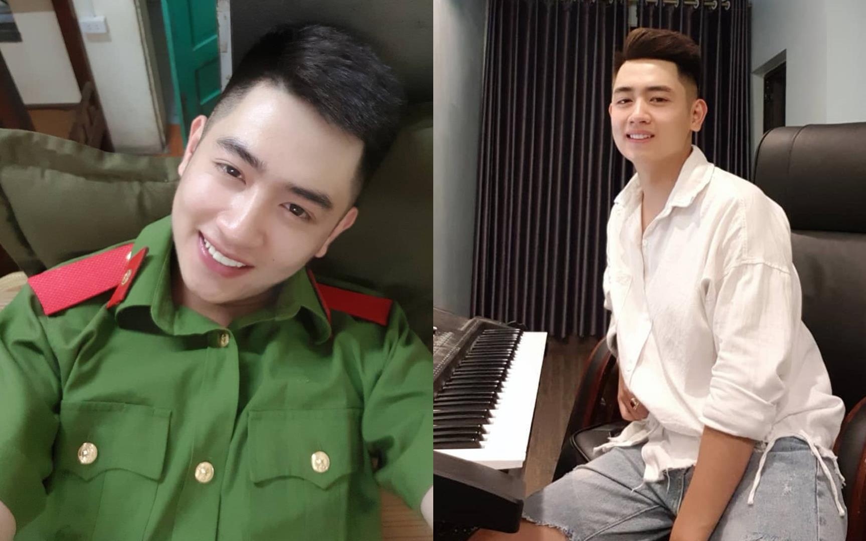 Nam sinh canh sat the hien kha nang dan hat hinh anh