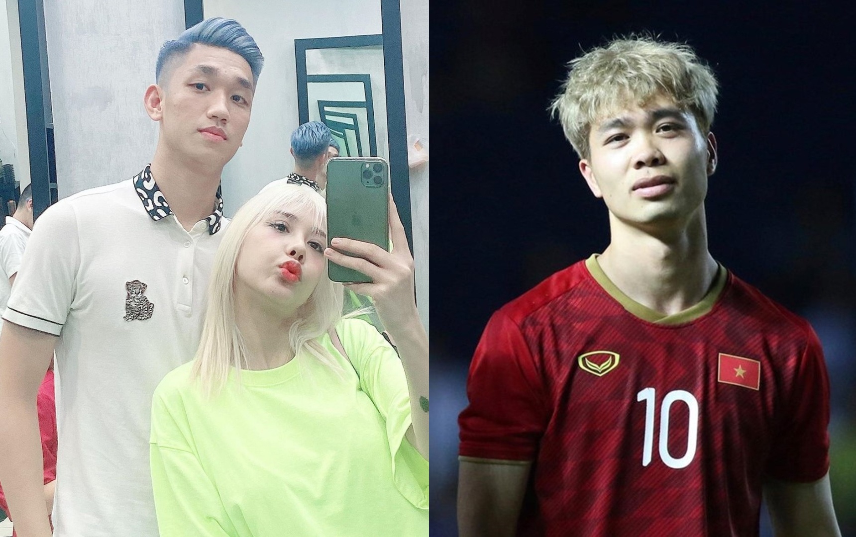 Trong Dai va cac cau thu noi got Van Toan nhuom toc bac hinh anh