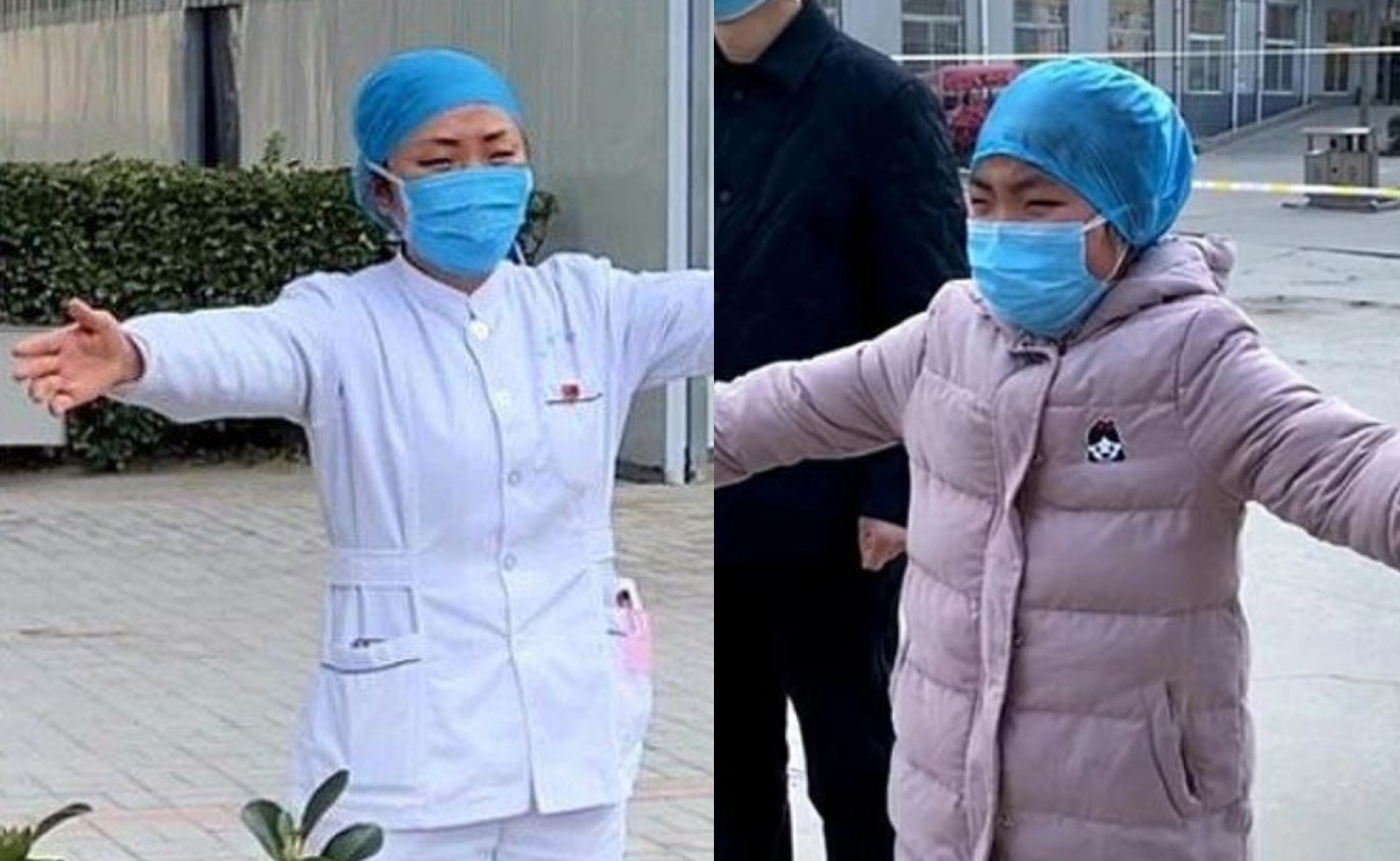 Hai me con khoc nuc no, dung om nhau tu xa vi dich cum corona hinh anh