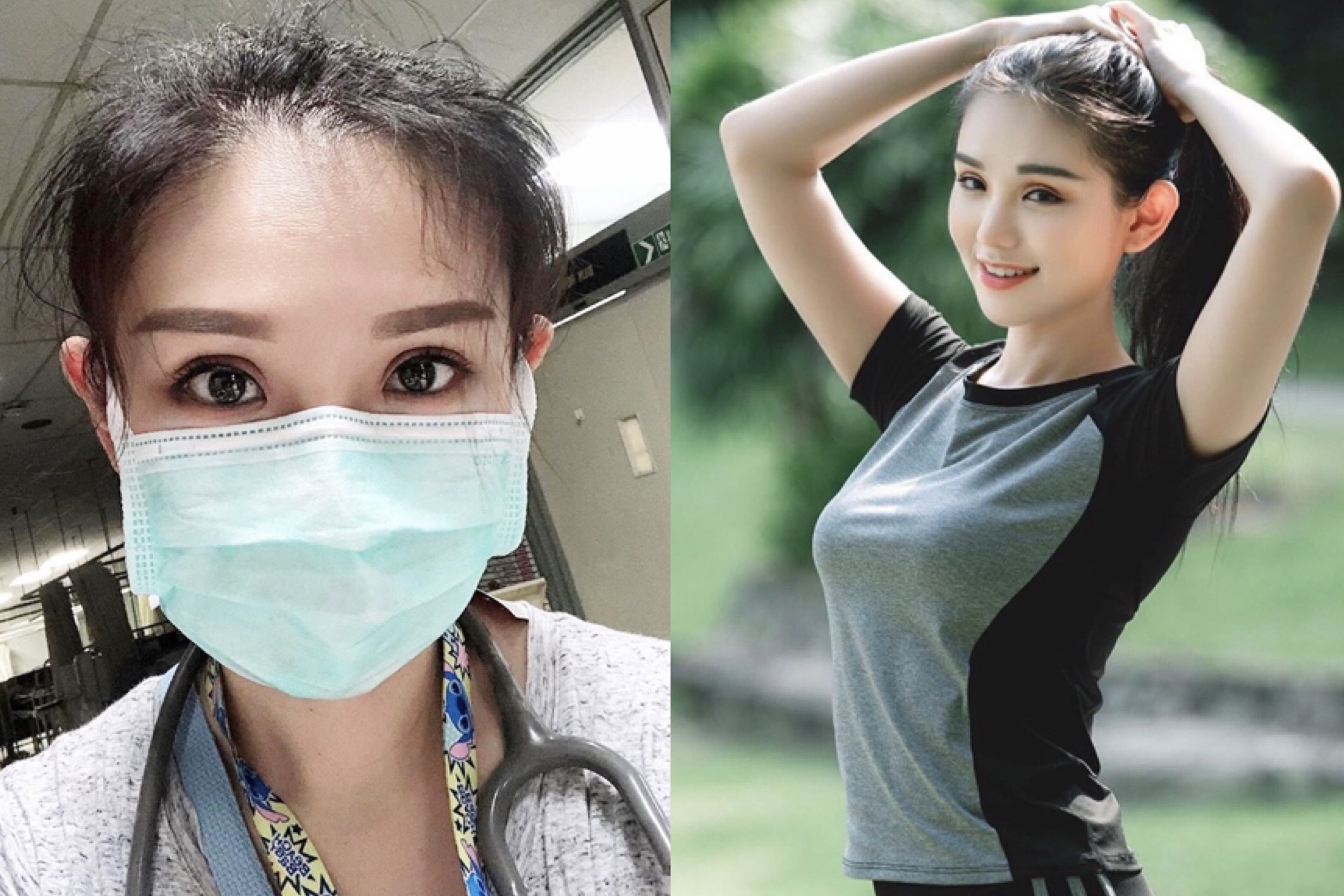 Thao bo khau trang, hai nhan vien y te duoc chu y vi qua xinh dep hinh anh