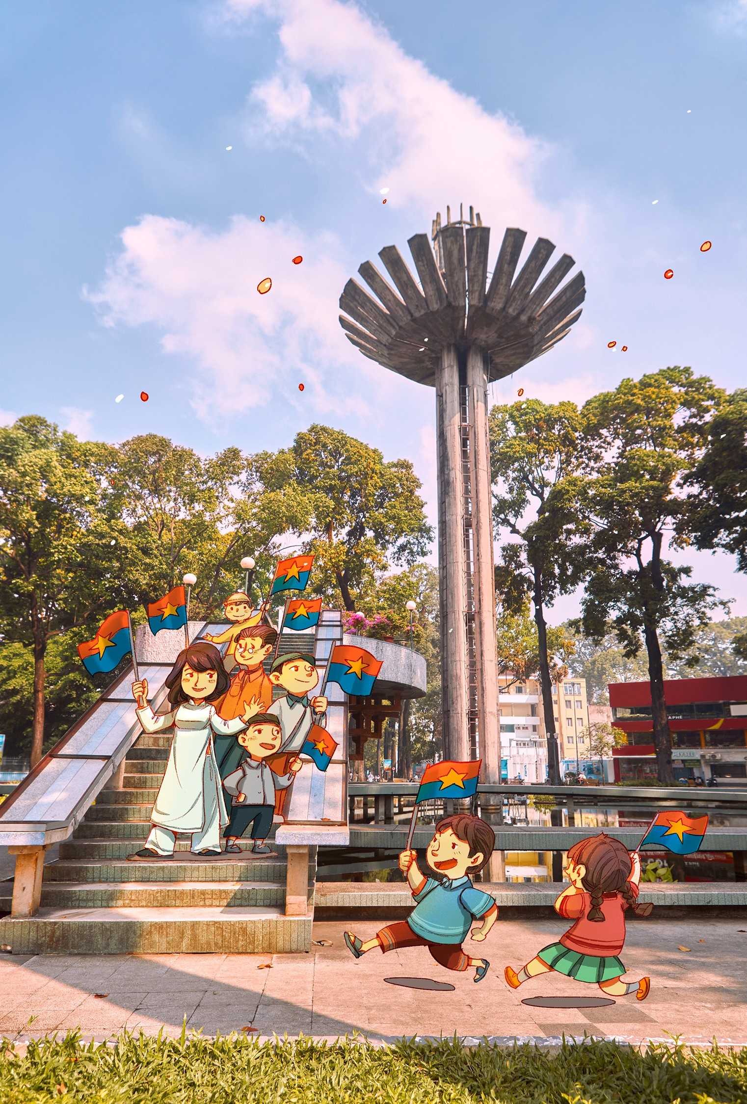 ve tranh ket hop hien tai va ky uc ngay 30/4 anh 4