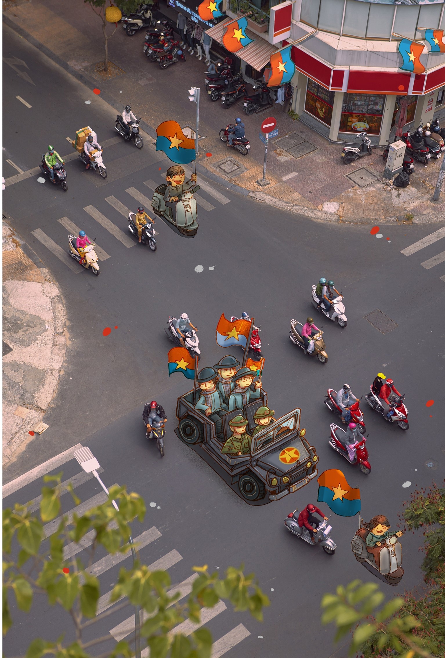 ve tranh ket hop hien tai va ky uc ngay 30/4 anh 3