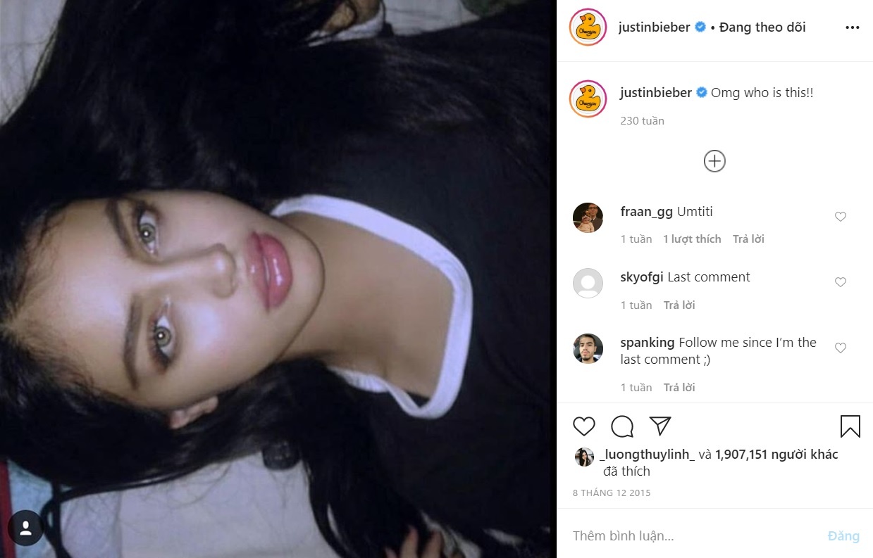 Co gai thanh mau dinh dam nho lot mat xanh cua Justin Bieber anh 1