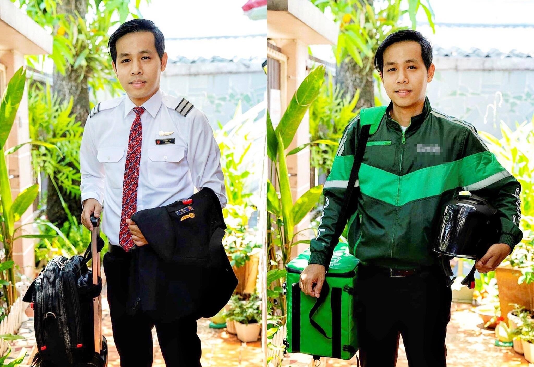 Nhan vien hang khong Thai Lan thanh xe om, tho cat toc vi dich benh hinh anh