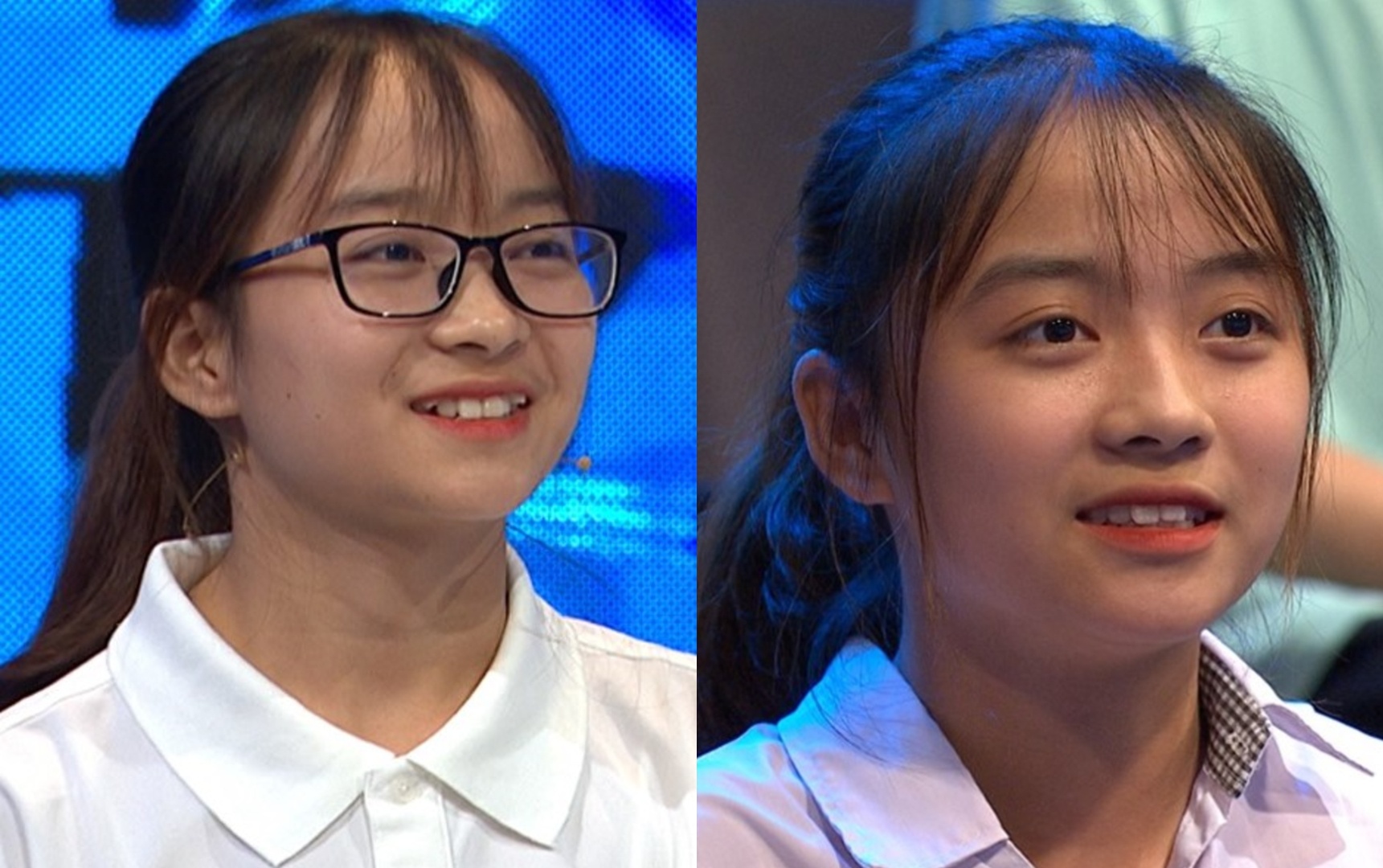 Chi em song sinh gay chu y nho ve ngoai xinh xan o Olympia hinh anh