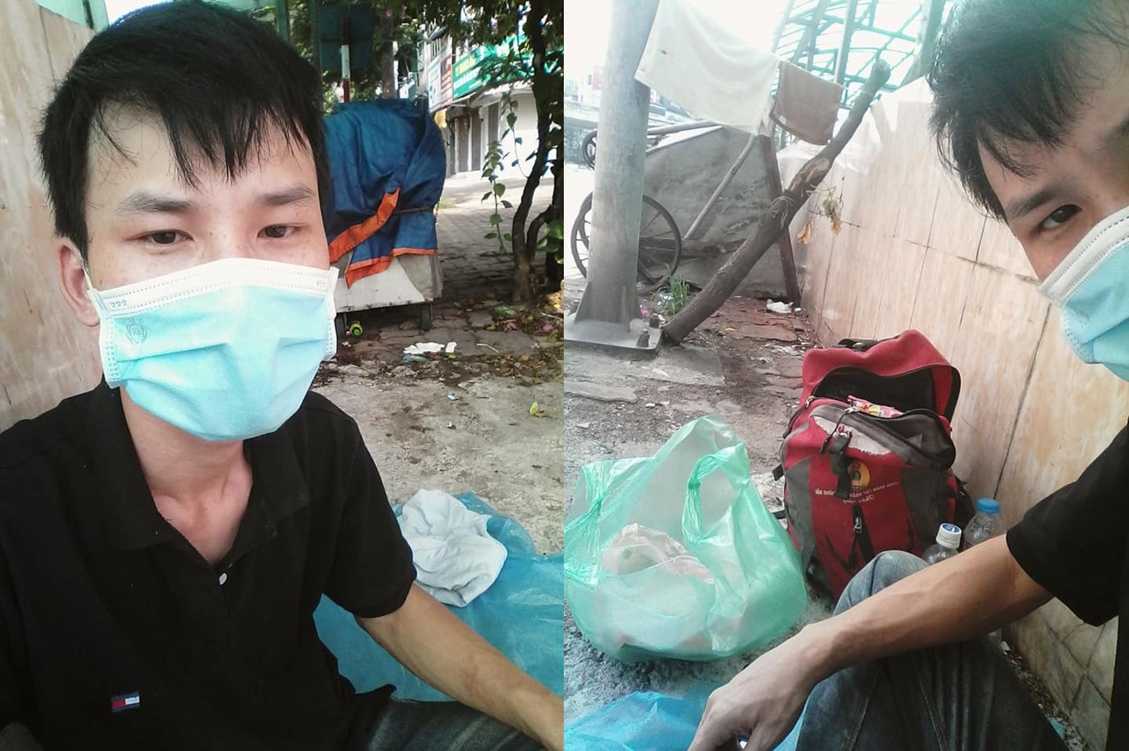 Chang trai mac ket, ngu trong ham di bo o Ha Noi duoc giup do hinh anh