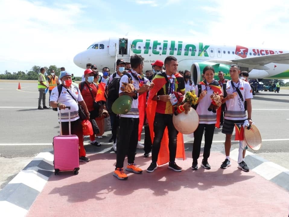 VĐV Timor Leste về nước ảnh 1 VDV Timor Leste ve nuoc anh 1