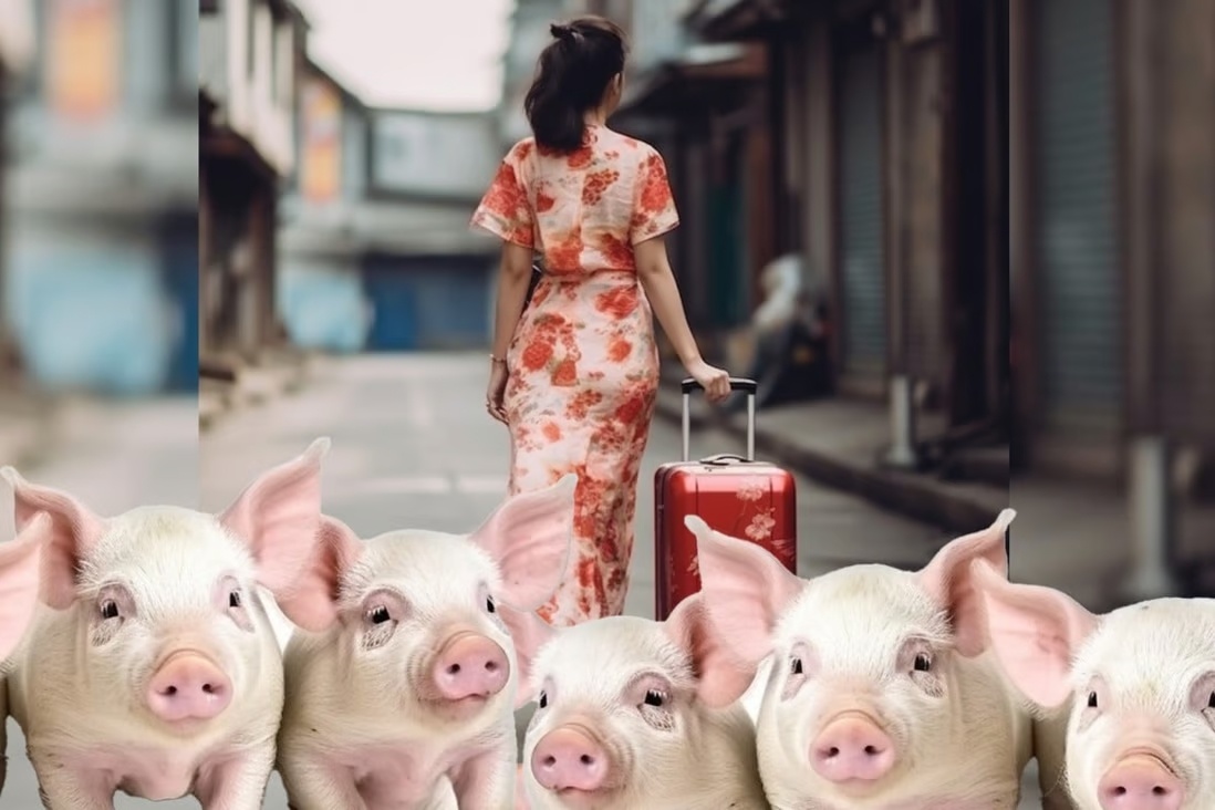 Co gai Trung Quoc bo tron voi 30 con heo khi ban trai nam vien hinh anh