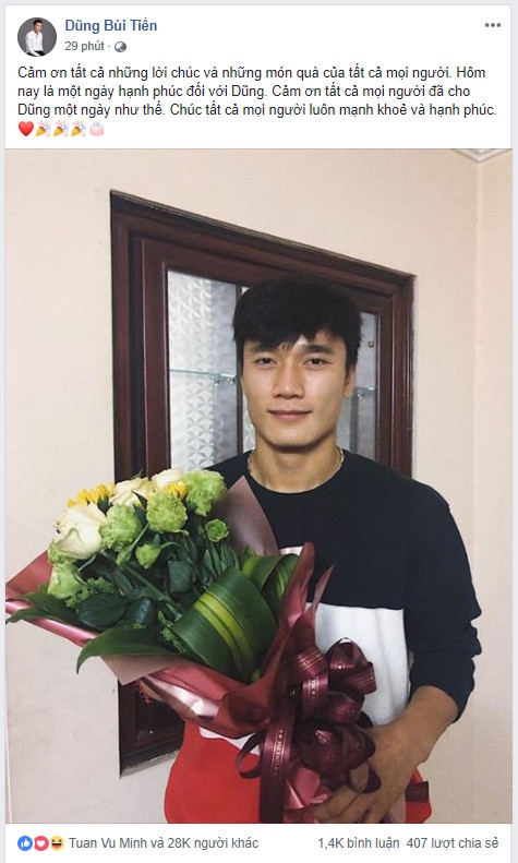 Bùi Tiến Dũng, Hà Nội FC, sinh nhật, U23 Việt Nam ảnh 2 Bui Tien Dung, Ha Noi FC, sinh nhat, U23 Viet Nam anh 2