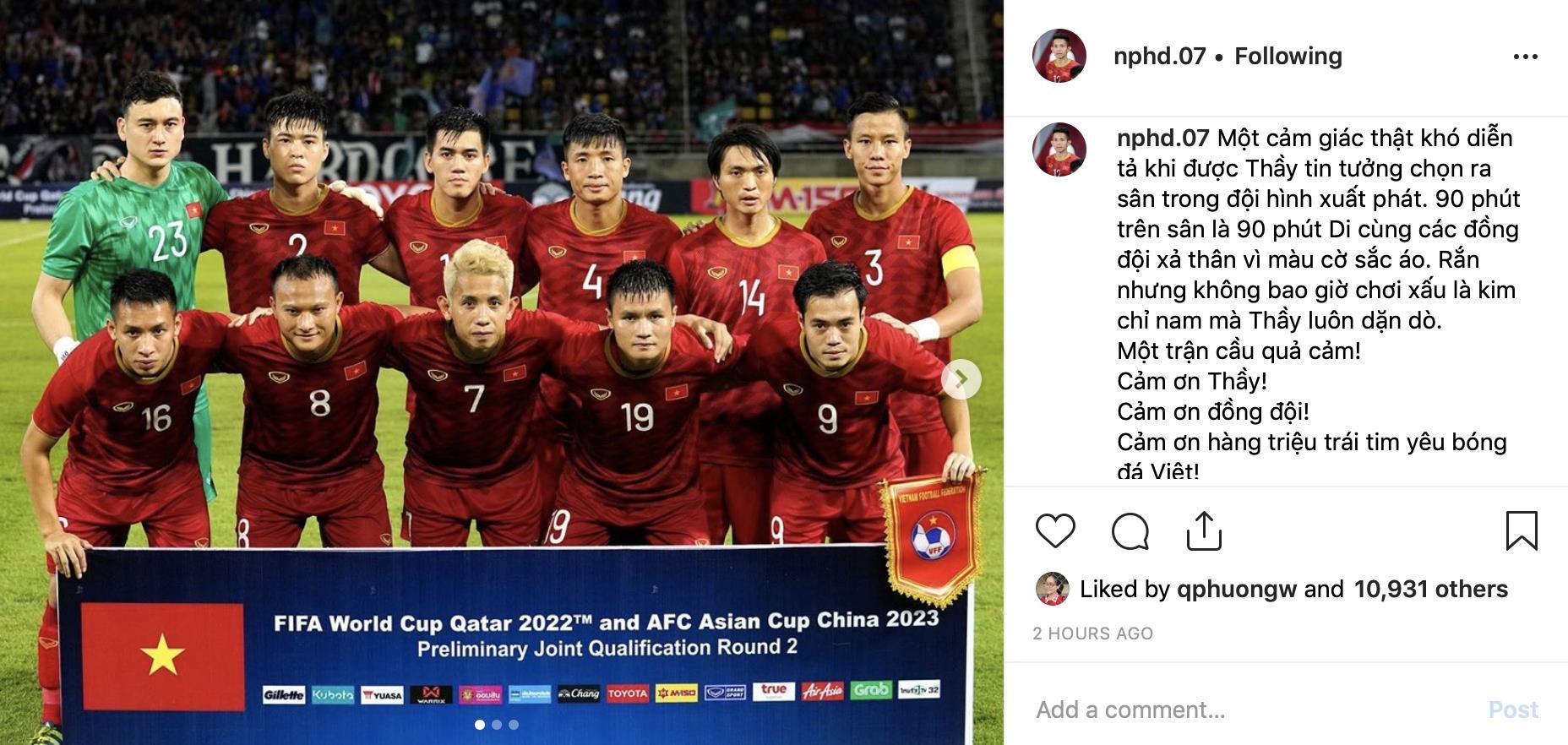 Hồng Duy chia sẻ sau trận Việt Nam gặp Thái Lan ảnh 1 Hong Duy chia se sau tran Viet Nam gap Thai Lan anh 1