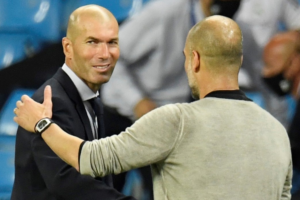 Noi dung cuoc tro chuyen giua Pep va Zidane duoc tiet lo hinh anh