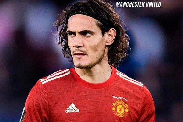 Cavani tap luyen trong mau ao Man Utd hinh anh