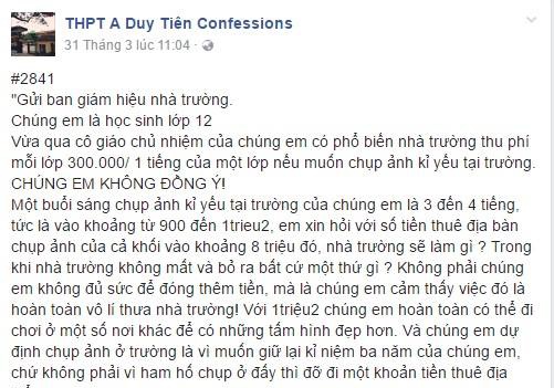 Hoc sinh phan anh chup anh trong truong phai nop 300.000 dong mot gio hinh anh