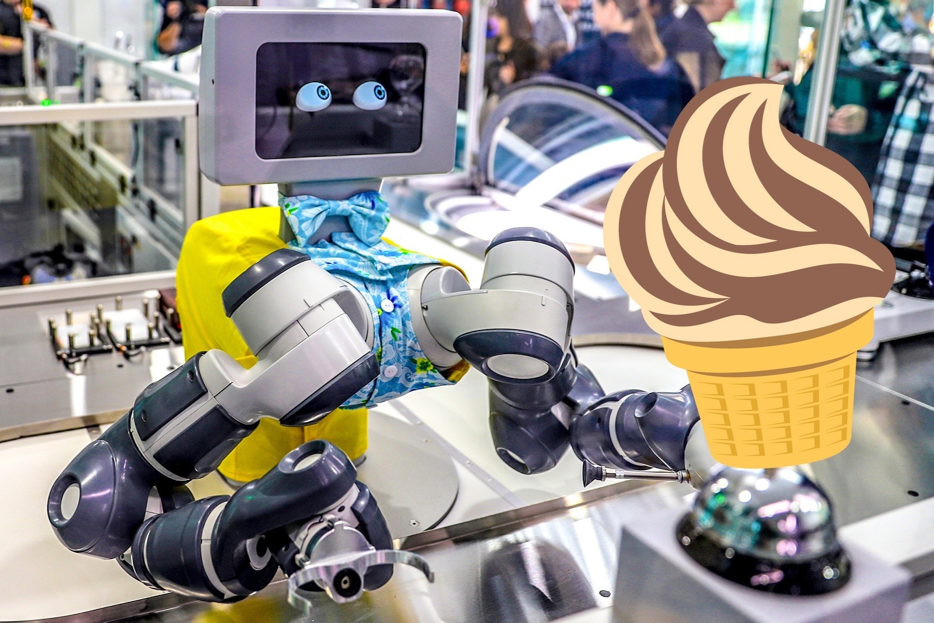 Robot phuc vu tai quan kem Australia hinh anh