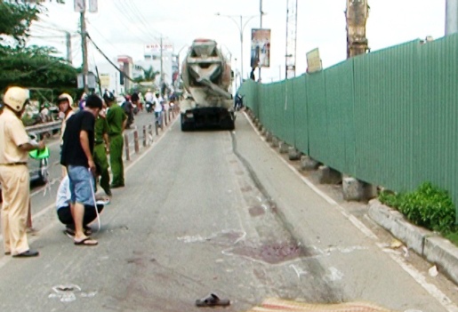 Hiện trường vụ tai nạn.