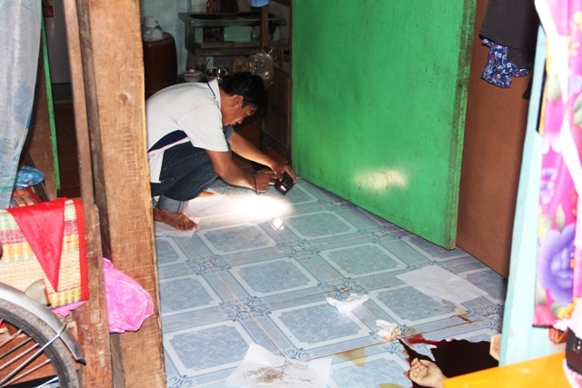 Hiện trường nơi xảy ra vụ việc. Ảnh cơ quan công an