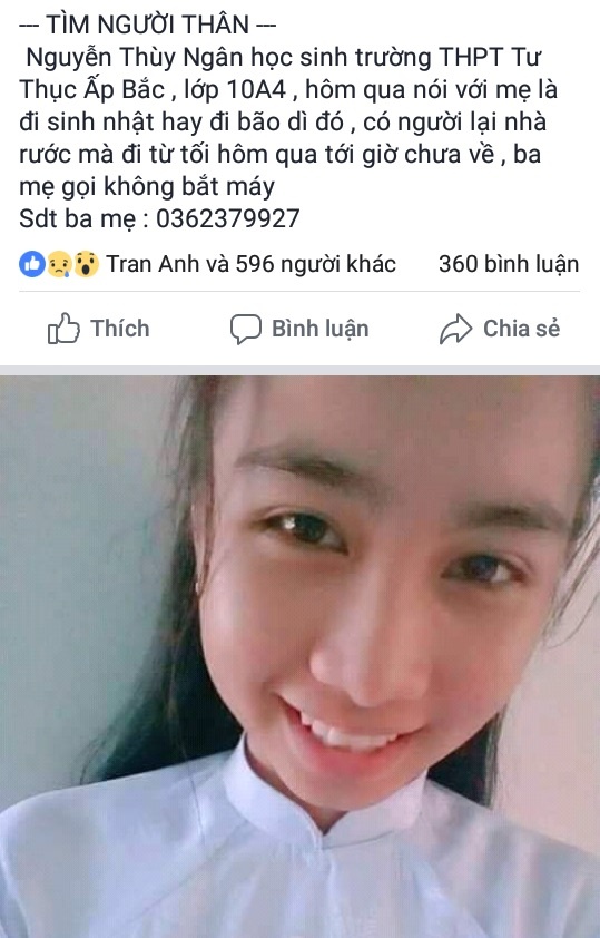 Nữ sinh mất tích ảnh 1 Nu sinh mat tich anh 1