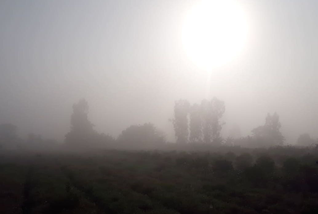 Suong mu day dac bat thuong o mien Tay hinh anh