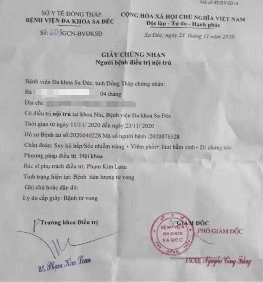 Be gai con tho duoc dua den nha hoa tang anh 1