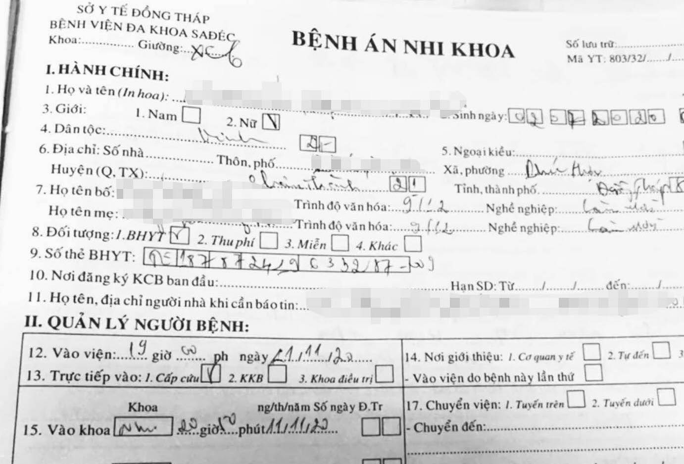 Be gai 4 thang tuoi,  nha hoa tang,  benh rat nang,  Sa Dec,  Dong Thap anh 1