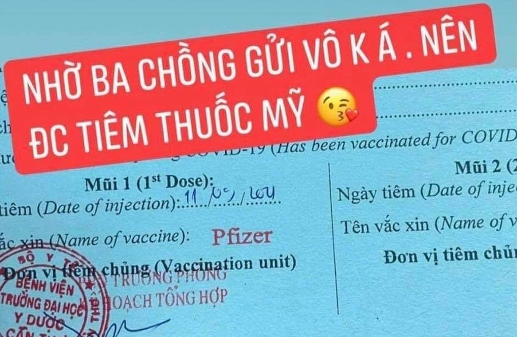 Xu phat nguoi dang tin duoc tiem Pfizer ‘nho ba chong quyen luc’ hinh anh