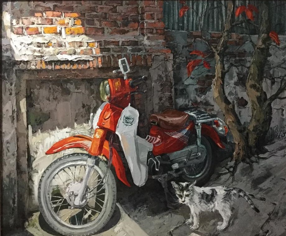 Buc tranh pho nho Ha Noi binh di qua trai tim yeu cua nguoi hoa si hinh anh