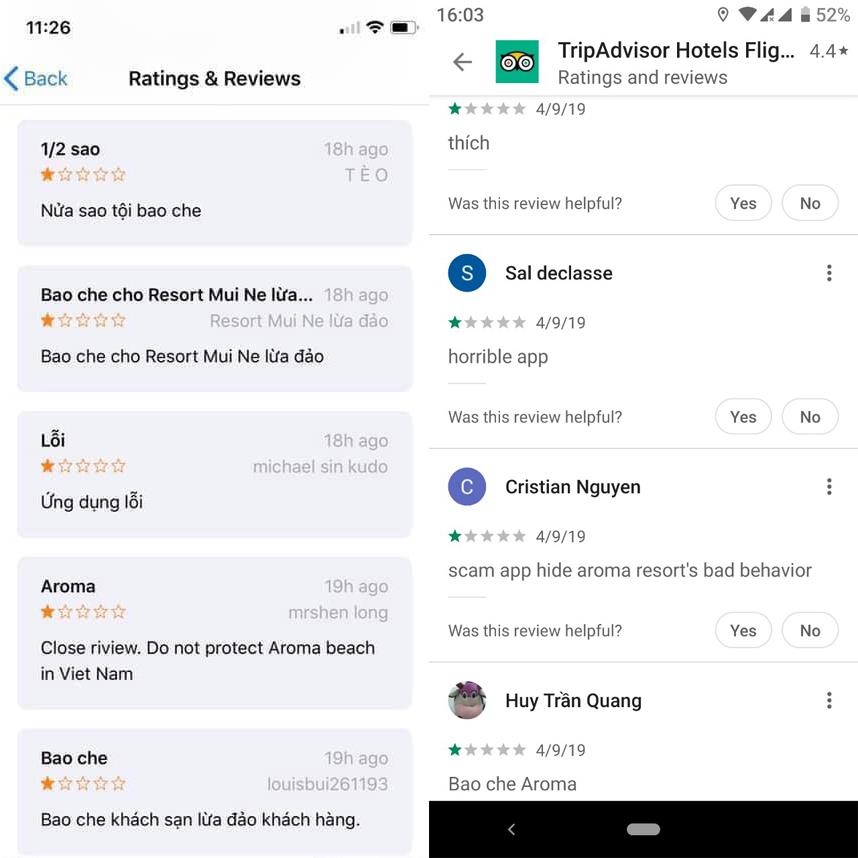 TripAdvisor bị người Việt đánh giá 1 sao ảnh 1 TripAdvisor bi nguoi Viet danh gia 1 sao anh 1