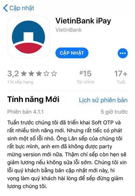 cap nhat ung dung vi so bi sep tru luong anh 1