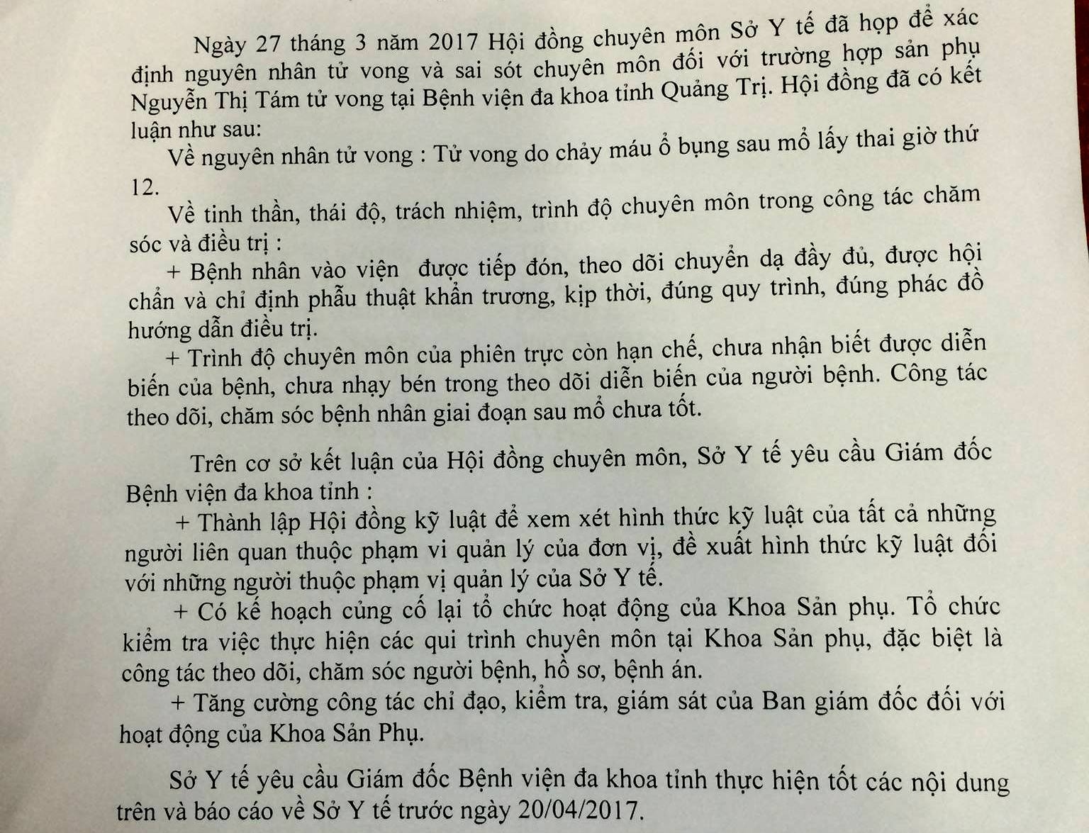 Sản phụ tử vong ở Quảng Trị ảnh 2 San phu tu vong o Quang Tri anh 2