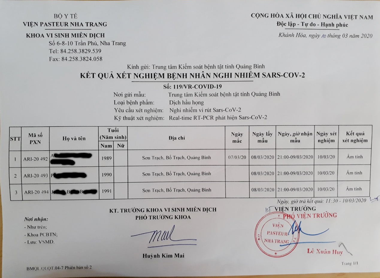 Da co ket qua xet nghiem chuyen gia hang dong di tren chuyen bay voi benh nhan thu 17 anh 1