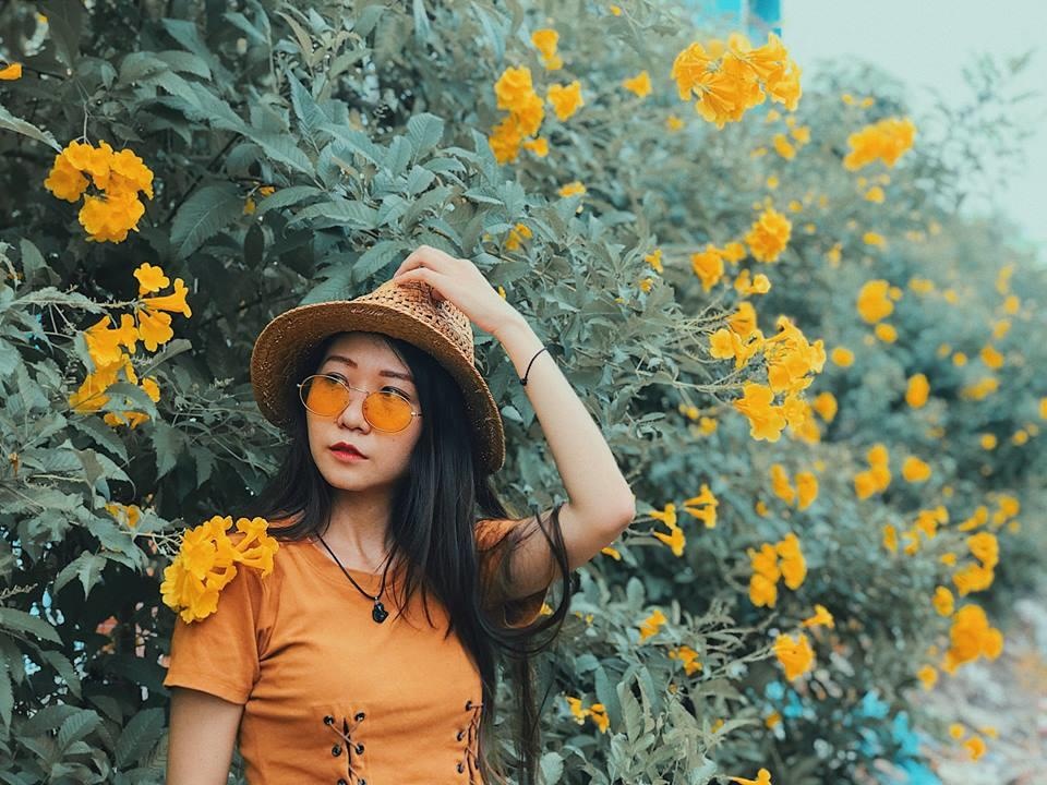 Hoa huynh lien no vang ruc hai ben duong ray xe lua TP.HCM hinh anh