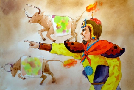 Trau lua,  meo lua anh 1