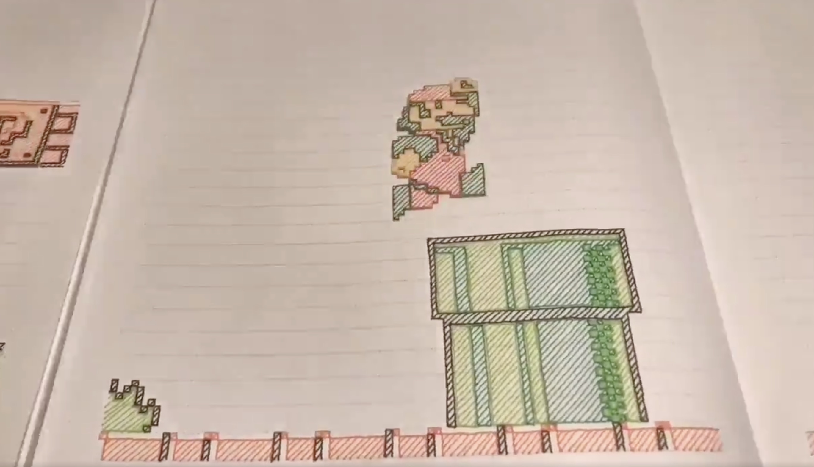 Game Mario 'moc' tren giay gay sot Twitter Nhat Ban hinh anh