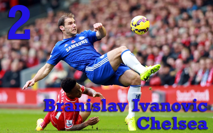 2. Branislav Ivanovic (Chelsea): Vai trò của tuyển thủ Serbie là không thể thay thế trong đội hình của nhà đương kim vô địch Premier League. Với 4 bàn thắng cùng 5 đường kiến tạo, Ivanovic có mùa giải thi đấu tốt nhất trong sự nghiệp của mình. Ảnh: Getty.