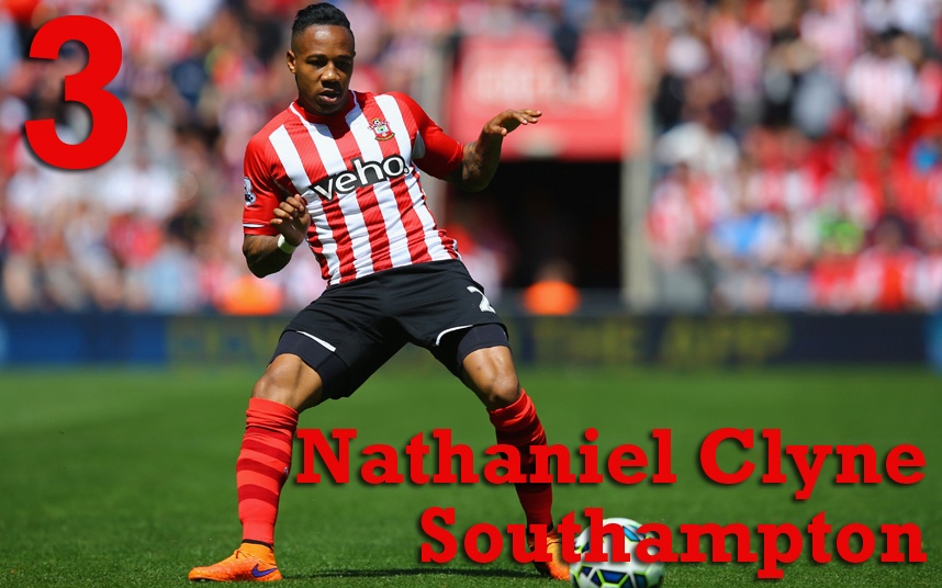 3. Nathaniel Clyne (Southampton): Không chỉ phòng ngự tốt, Clyne còn gây ấn tượng ở khả năng hỗ trợ tấn công. Anh thường có những pha dốc bóng ở tốc độ cao cùng những đường căng ngang chất lượng. Tuyển thủ Anh là mục tiêu chuyển nhượng hàng đầu của M.U trong hè này. Ảnh: Getty.
