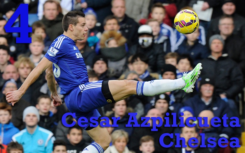 4. Cesar Azpilicueta (Chelsea): Tuyển thủ Tây Ban Nha hầu như không mắc bất kỳ sai lầm nào trong suốt mùa giải. Với lối chơi chắc chắn nhưng không kém phần linh hoạt, cựu cầu thủ Marseille được đánh giá là hậu vệ trái hoàn hảo nhất Premier League hiện tại. Ảnh: Getty.