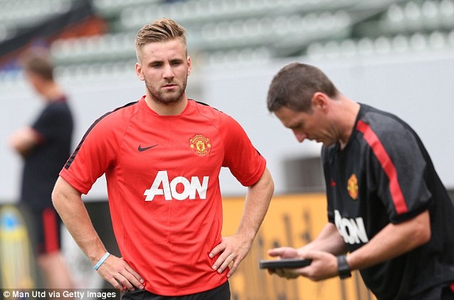 Luke Shaw lan dau tro lai san tap cua M.U sau chan thuong hinh anh
