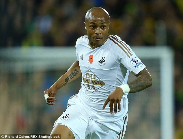 1. Andre Ayew (Swansea- 37 lần): 6 bàn thắng cùng 1 đường kiến tạo trong màu áo “Thiên nga đen”, con trai của huyền thoại Abedi Pele được đánh giá là một trong những bản hợp đồng chất lượng nhất TTCN hè 2015. Mỗi khi cựu cầu thủ Marseille có bóng, các hậu vệ cần ngay lập tức phạm lỗi nếu không muốn đội nhà phải đối mặt với một tình huống nguy hiểm.