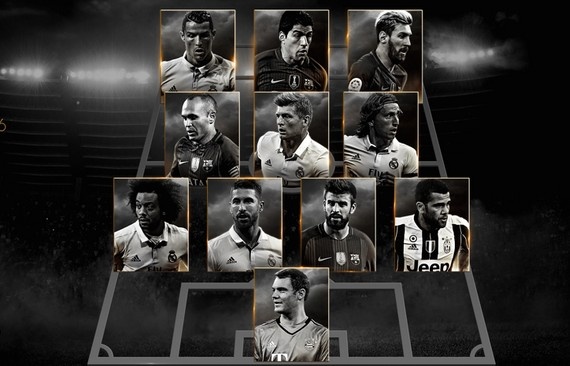 Suarez loai Griezmann khoi doi hinh tieu bieu FIFA 2016 hinh anh