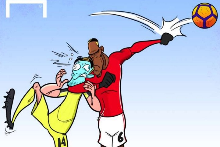 Hi hoa Pogba choi bong chuyen, dau vat o tran gap Liverpool hinh anh