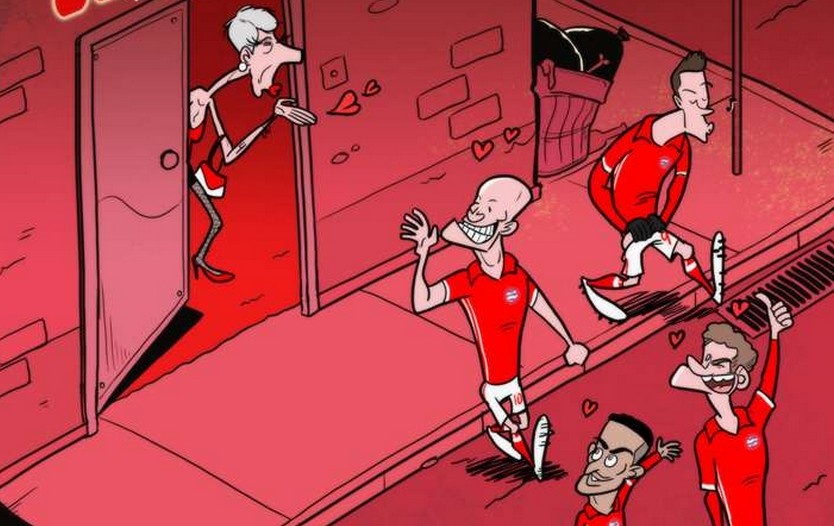 Hi hoa dan sao Bayern co mot dem vui ve voi Arsene Wenger hinh anh