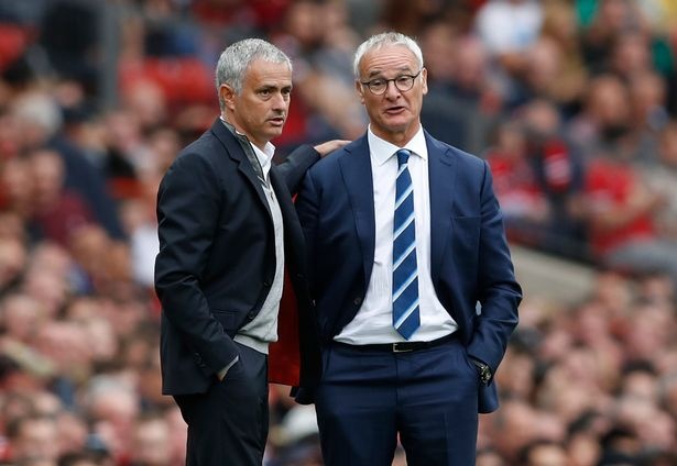 Mourinho mặc áo in tên Ranieri dự họp báo ảnh 2 Mourinho mac ao in ten Ranieri du hop bao anh 2