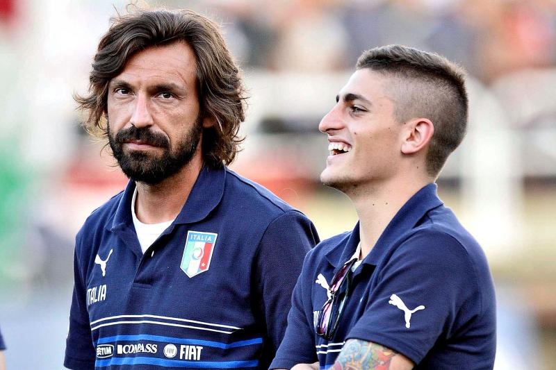 Pirlo kho chiu vi bi so sanh voi Verratti hinh anh