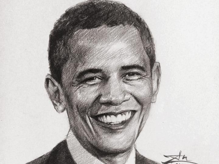 Tranh chan dung ong Obama xuat hien khap dien dan mang hinh anh