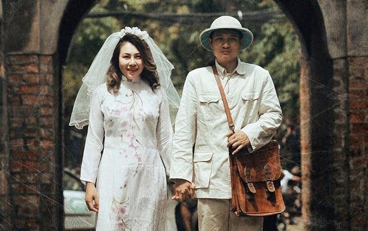 Anh cuoi thoi bao cap tao dang mot kieu duy nhat tai Ha Noi hinh anh