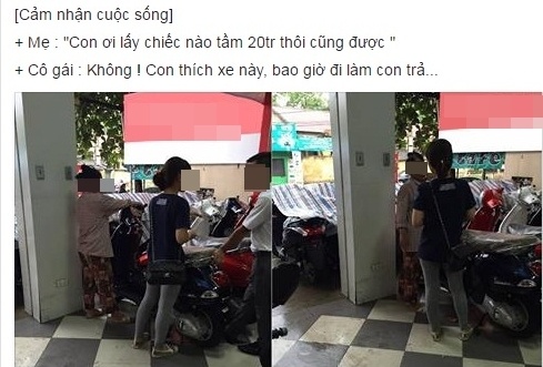 co gai doi me mua xe dat tien anh 1